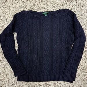 Ralph Lauren Dark Blue Cable Knit Sweater